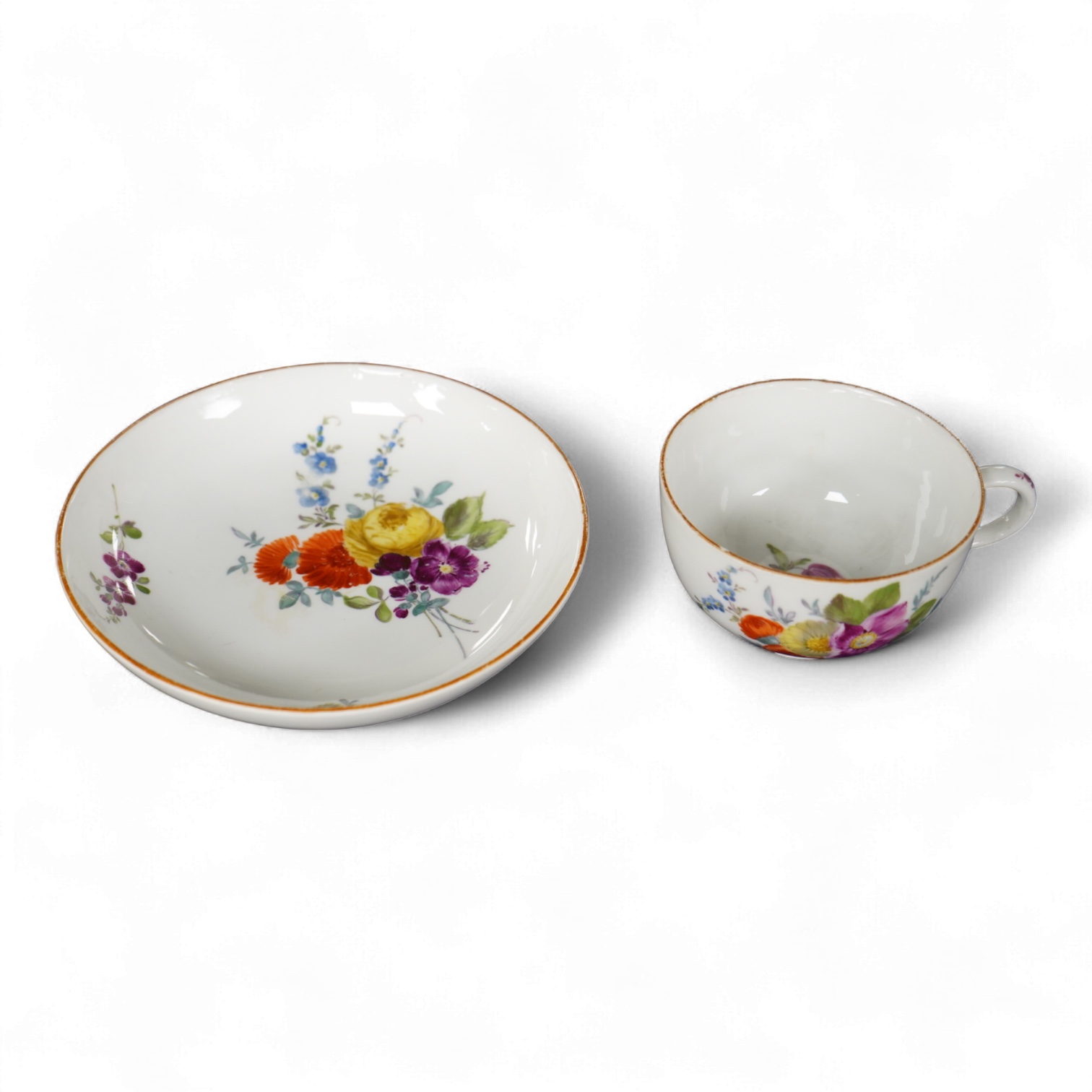 A Meissen Marcolini cup and saucer, 13.5cm diameter.